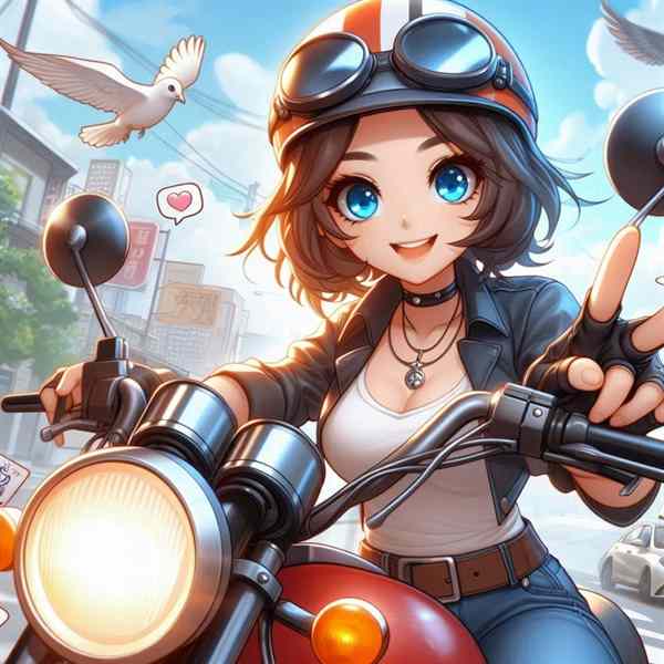 female motorcyclist