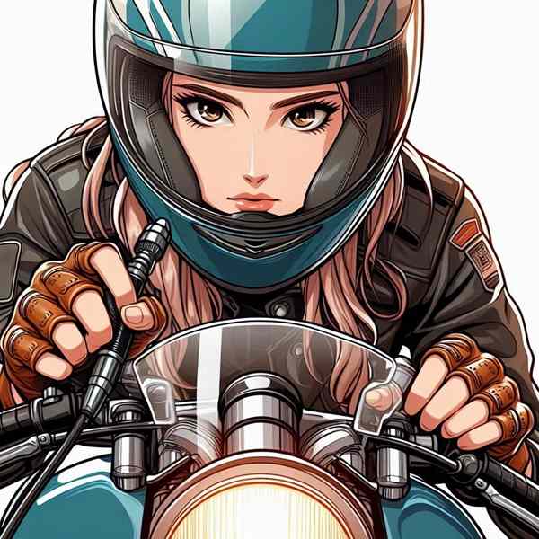 female motorcyclist