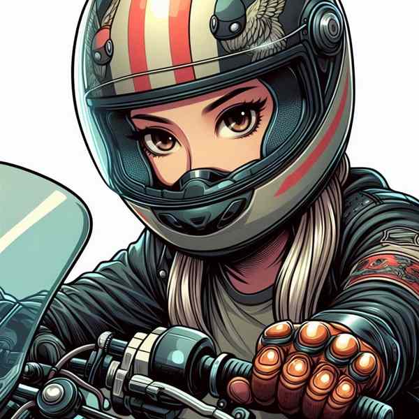 female motorcyclist